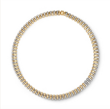 Two-Tone Alternating Diamond Drops Statement Necklace
