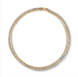 Two-Tone Alternating Diamond Drops Statement Necklace