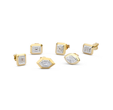 Bezel Set Diamond Stud Earring