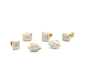 Bezel Set Diamond Stud Earring