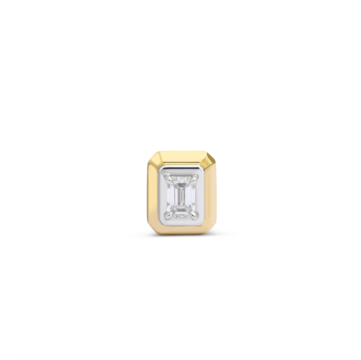 Bezel Set Diamond Stud Earring