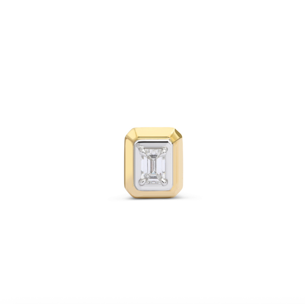 Bezel Set Diamond Stud Earring