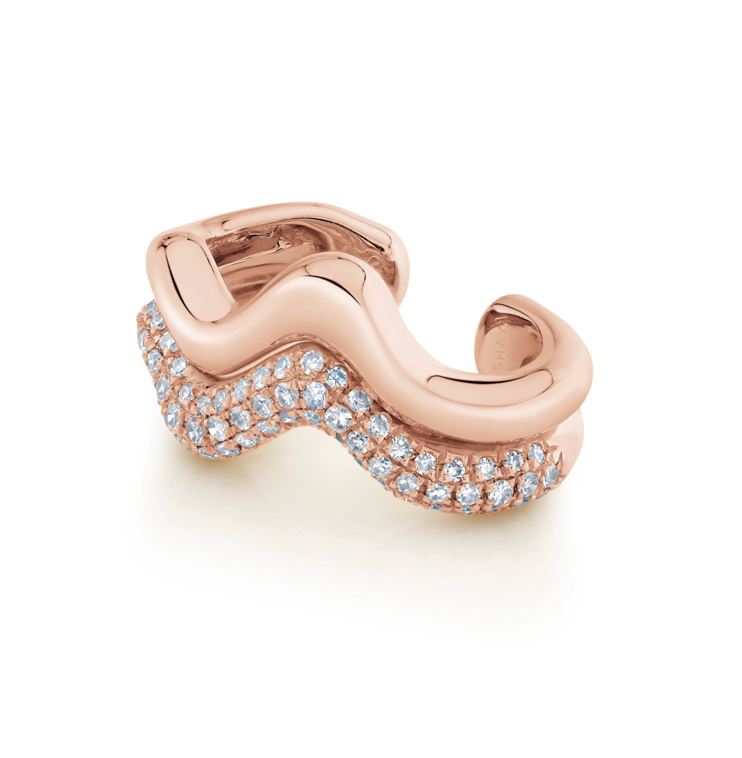 Diamond Wave Ear Cuff