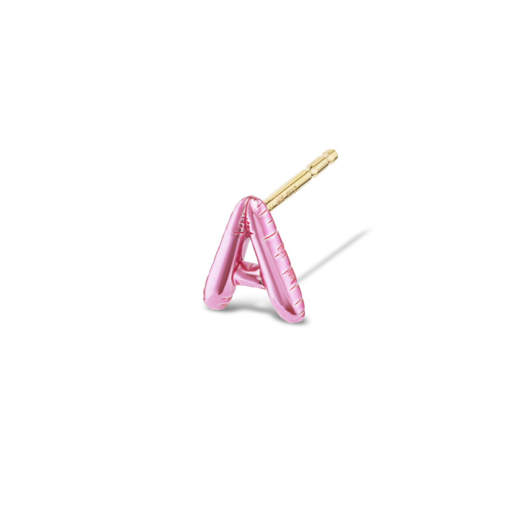 Single Letter Helium Stud Earring