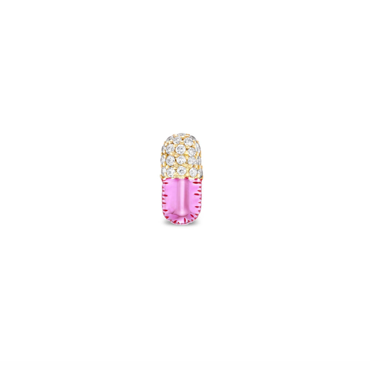 Single Diamond Pill Stud Earring