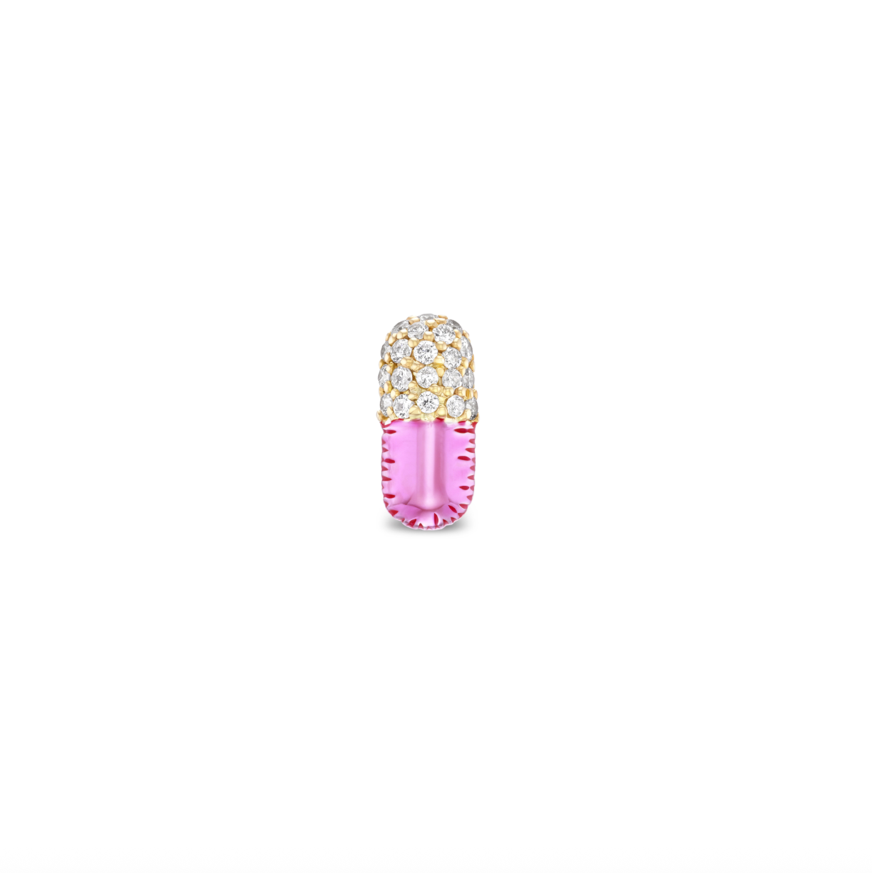Single Diamond Pill Stud Earring