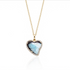 Australian Boulder Opal Heart Shaped Pendant Necklace with Diamonds