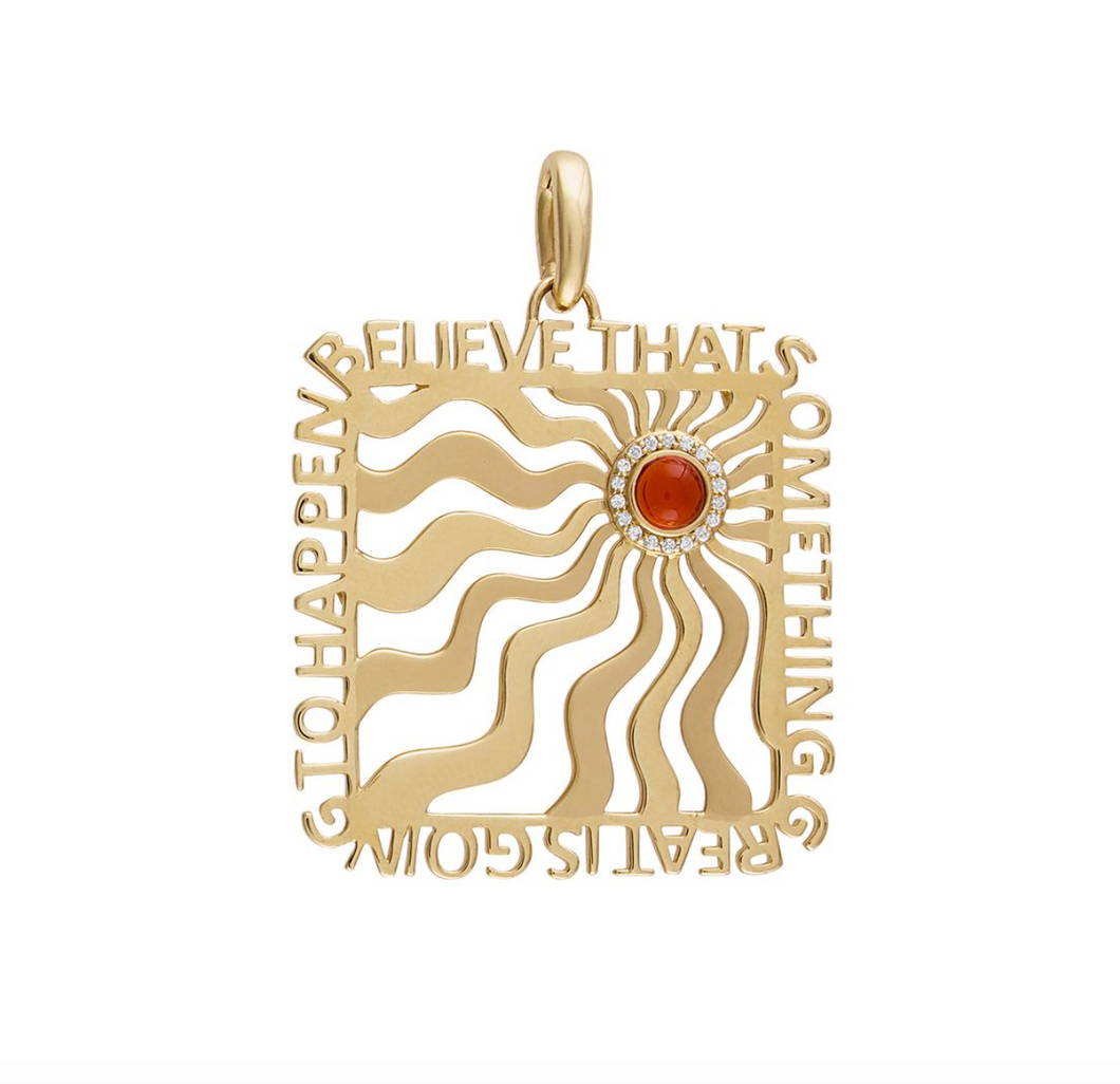 Fire Opal Believe Pendant