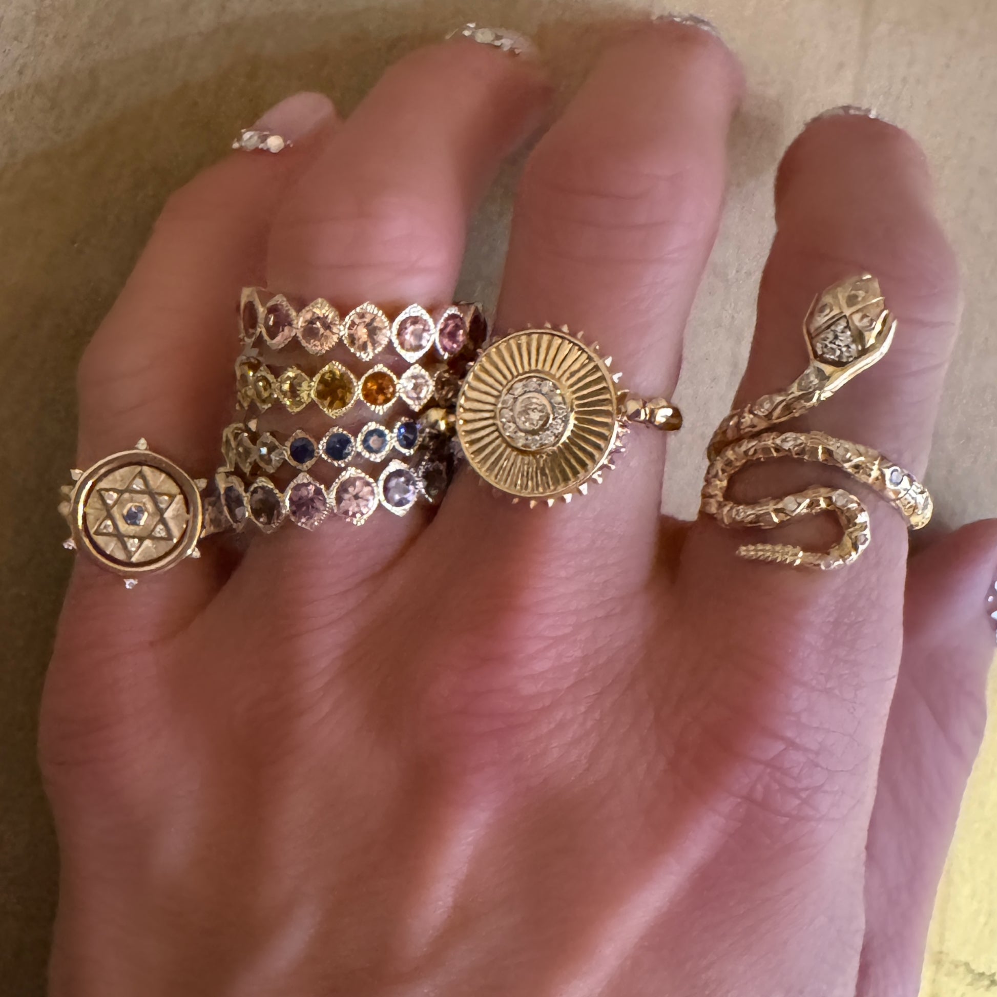 Serpent Coil Wrap Around Flip Ring
