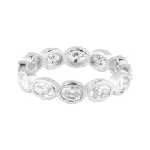 Sideways Oval Diamond Bezel Set Eternity Band Ring