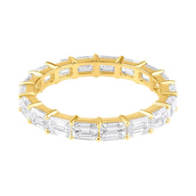 Skinny Emerald Cut Diamond Eternity Stacking Band Ring