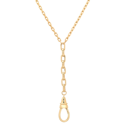 Sleek & Solid Lariat Chain Necklace with Drop Clip Enhancer