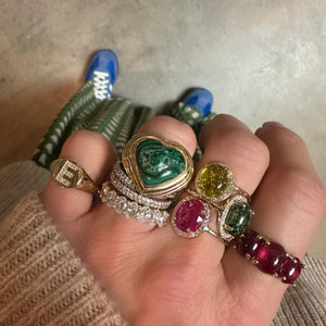 Small Gumdrop Three Stone Cabochon Ring