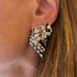 Small Black & White Diamond Panther Statement Earring