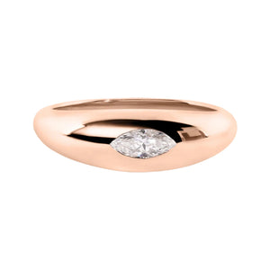 Solitaire Diamond Shape Dome Ring