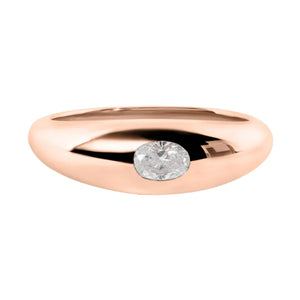 Solitaire Diamond Shape Dome Ring