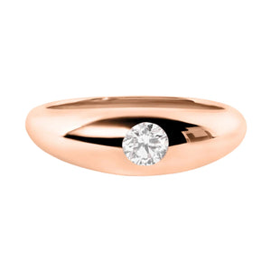 Solitaire Diamond Shape Dome Ring