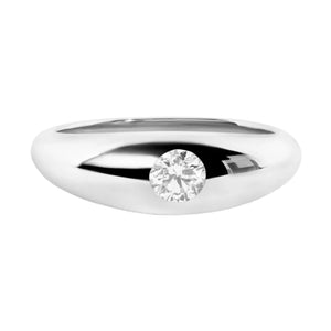 Solitaire Diamond Shape Dome Ring