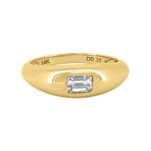 Solitaire Diamond Shape Dome Ring