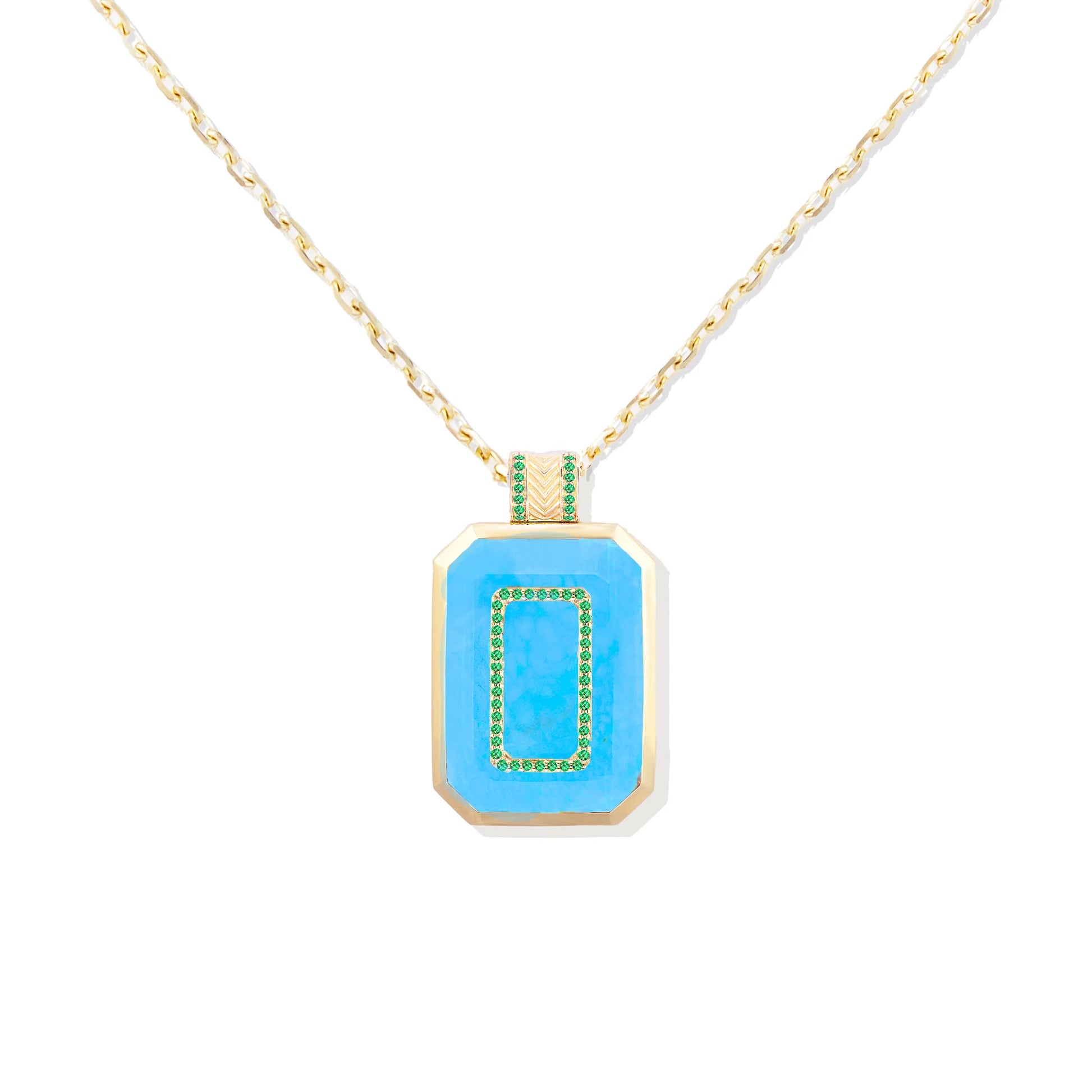 Spark Emerald Cut Gemstone Pendant Necklace