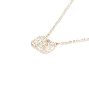 Spark Emerald Cut Gemstone Charm Necklace