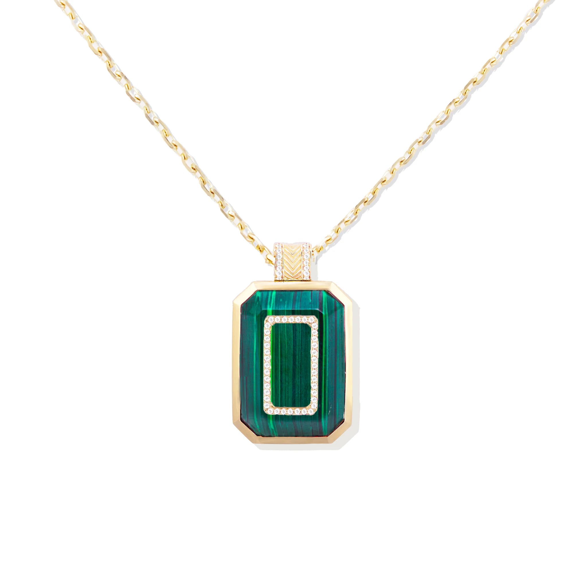 Spark Emerald Cut Gemstone Pendant Necklace