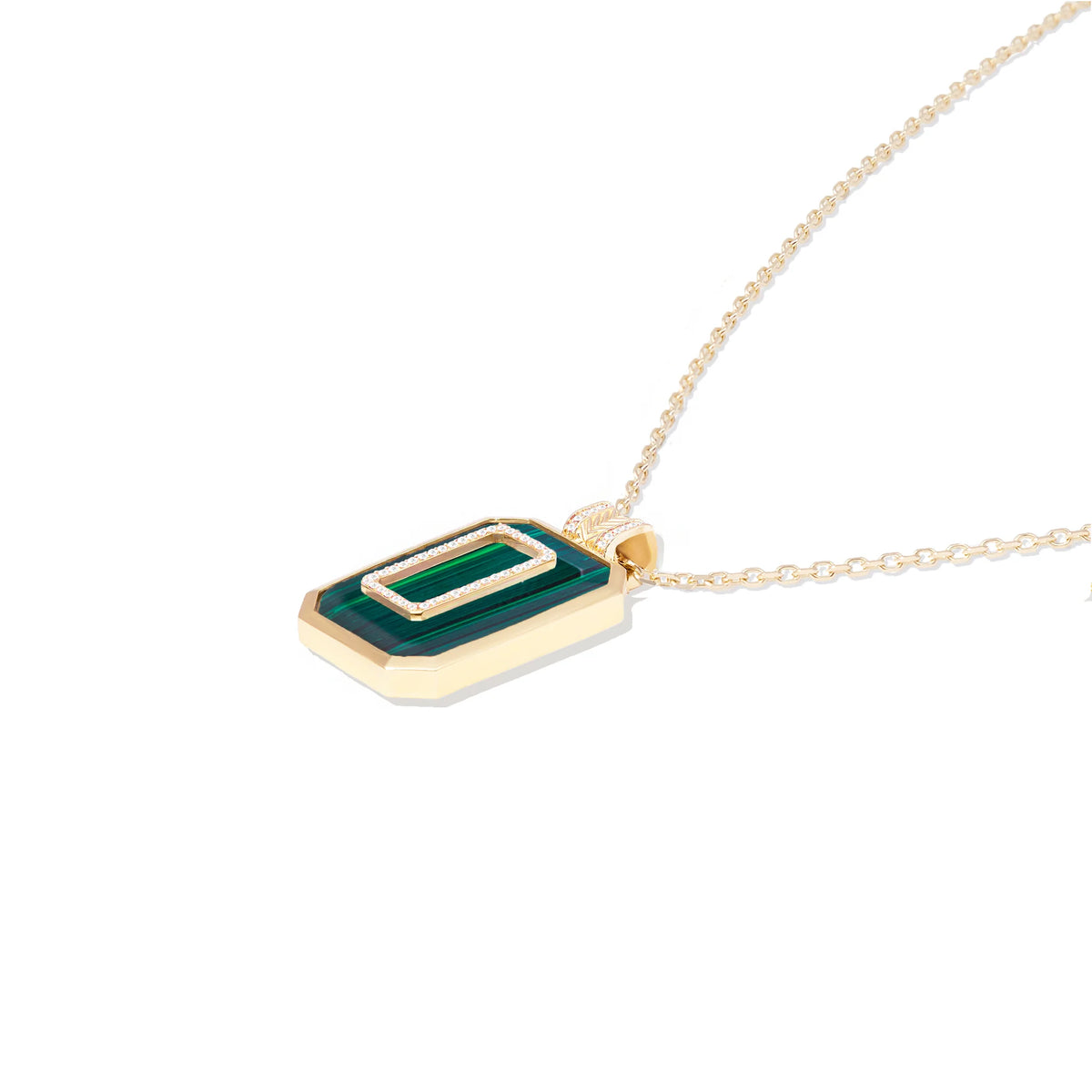 Spark Emerald Cut Gemstone Pendant Necklace