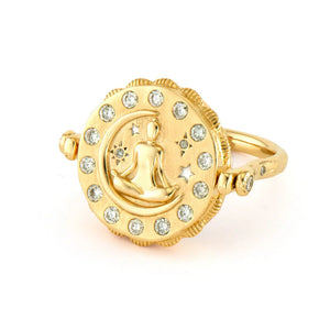 Spiritual Woman Lotus Flower Flip Ring