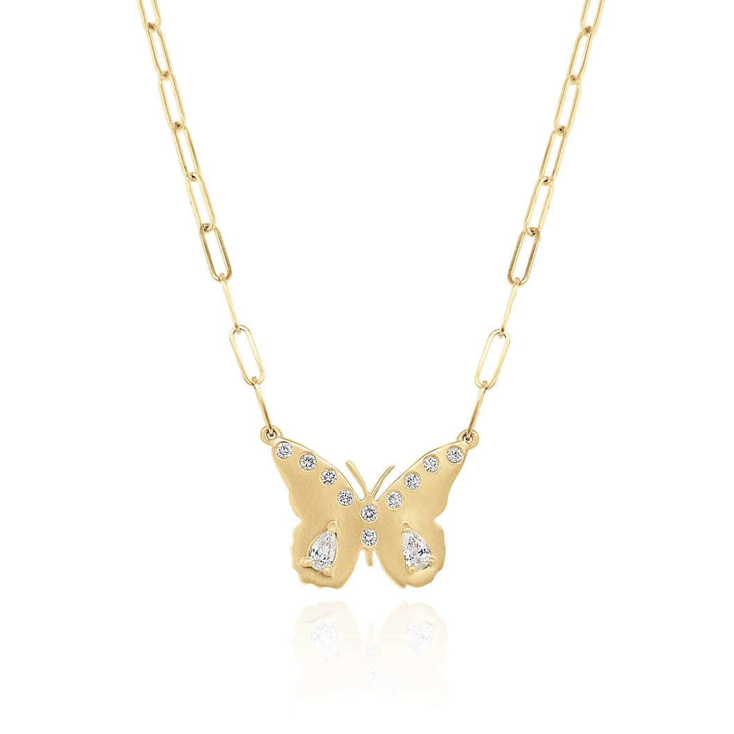 Stacey Diamond Small Butterfly Necklace