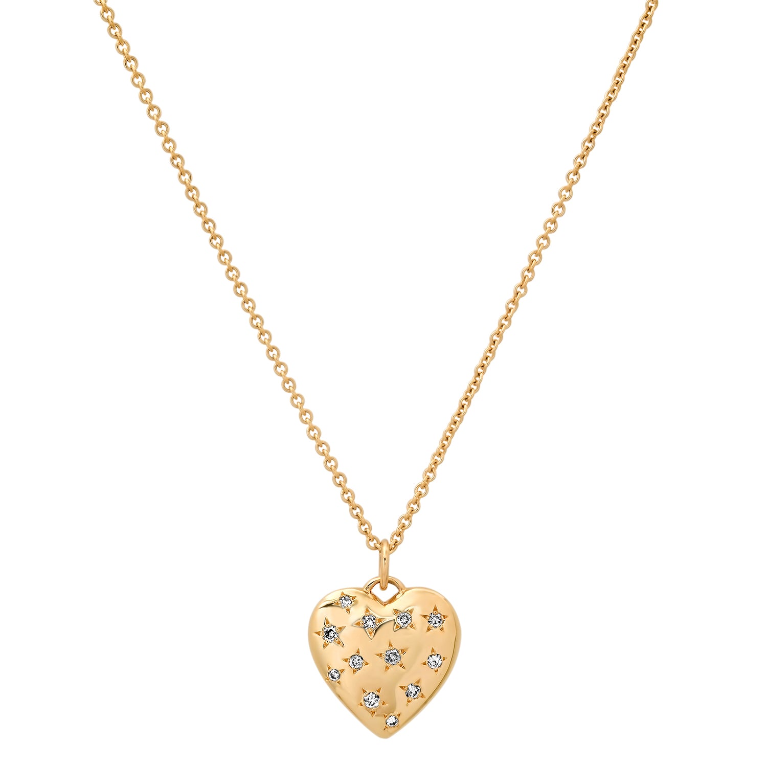 Starry Speckled Heart Necklace