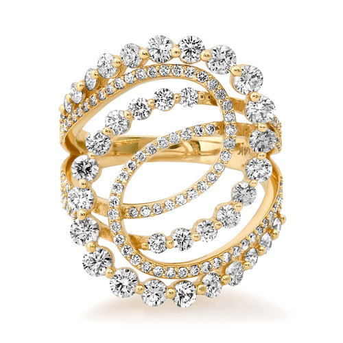 Swirl & Shine Graduated Diamond Statement Ring