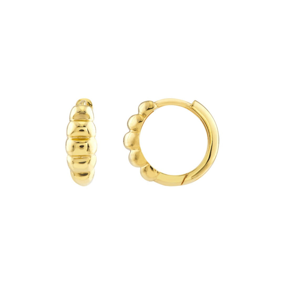 Puffy & Polished Gold Huggie Hoop Earrings – Milestones by Ashleigh Bergman