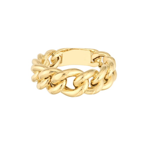 Graduated Gold Curb Chain Stacking Ring