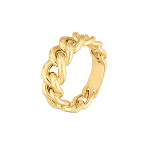 Graduated Gold Curb Chain Stacking Ring