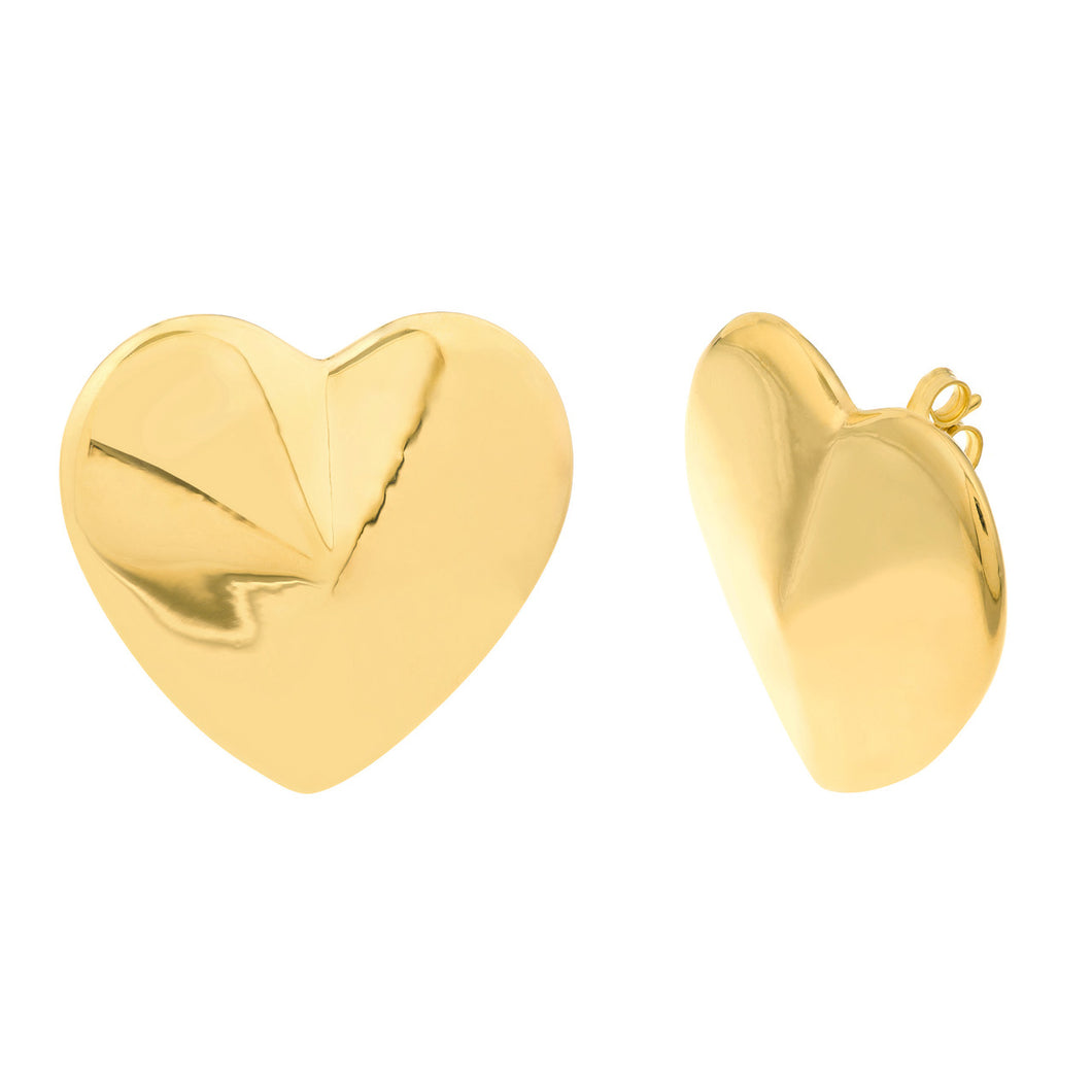 Extra Large Puffy Heart Statement Stud Earrings