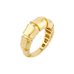 Graduated Gold Bamboo Stacking Ring