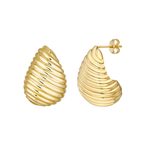 Graduated Gold Swirl Teardrop Earrings