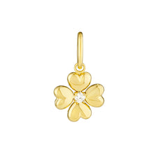 Puffy Gold & Diamond Clover Charm