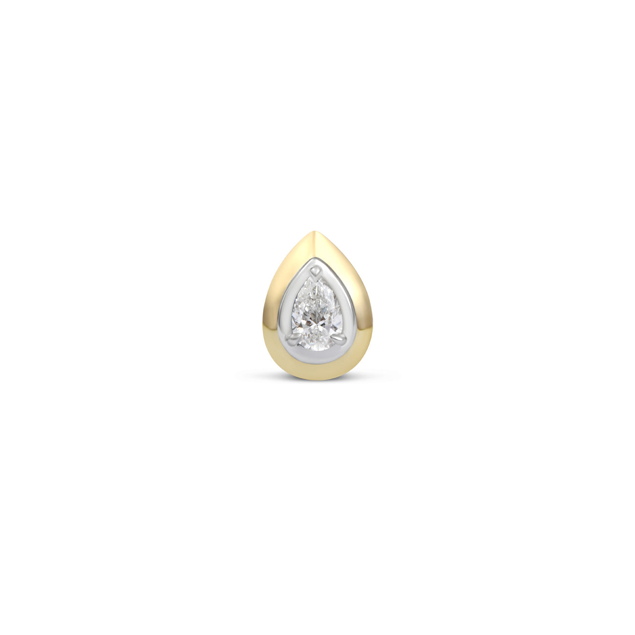 Bezel Set Diamond Stud Earring