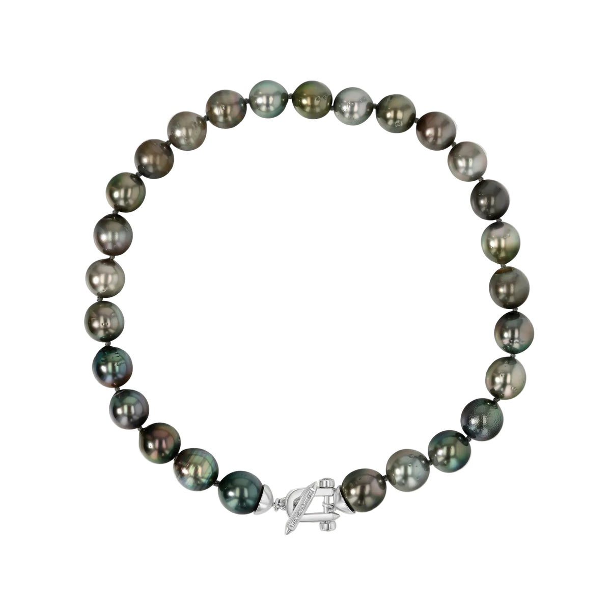 XL Tahitian Pearl & Diamond Gold Toggle Necklace