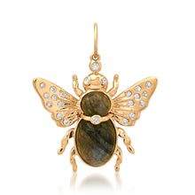 Take Flight Luminescent Gemstone & Diamond June Bug Charm Pendant