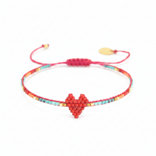 Thin Beaded Heart Bracelet