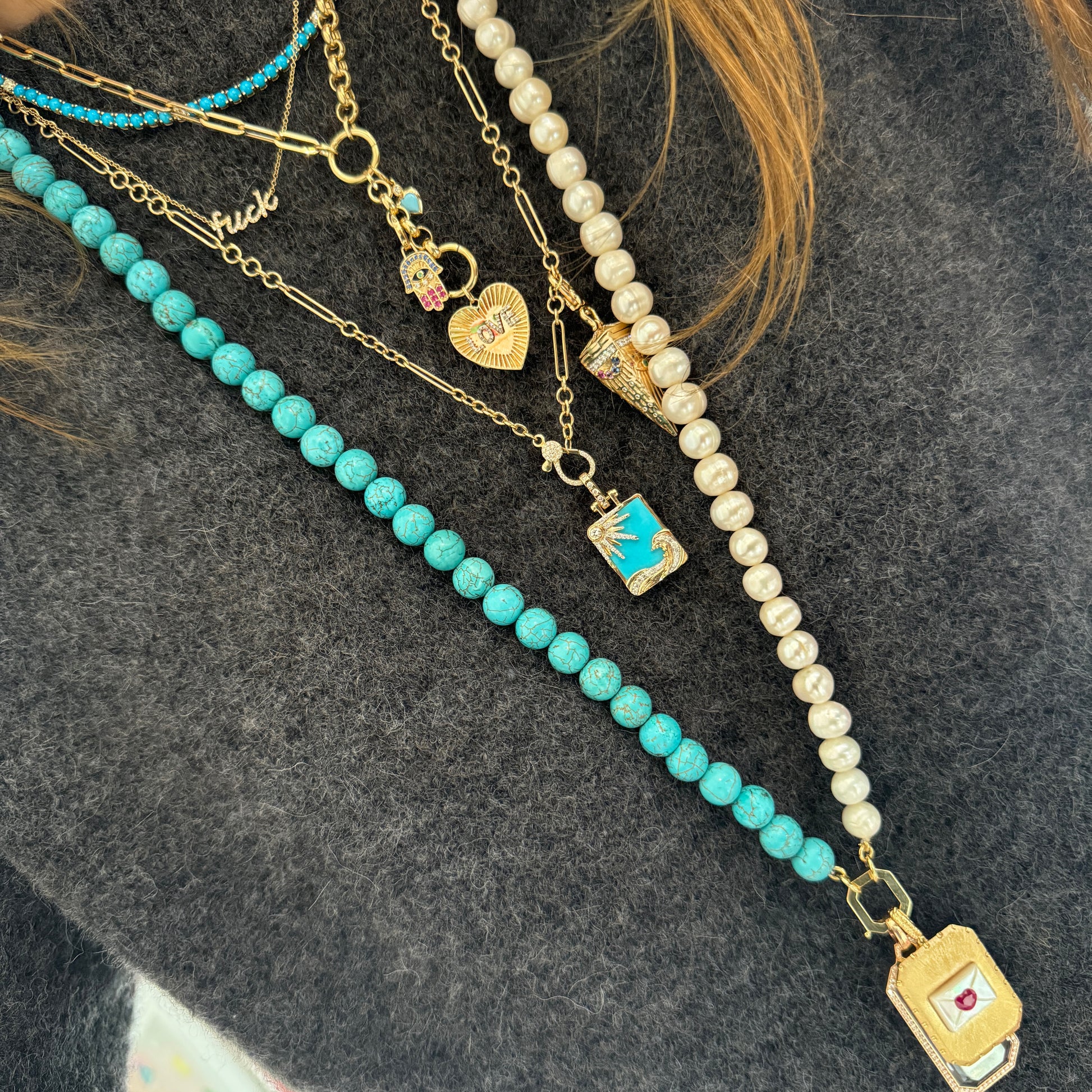 Thin In The Mix Solid Chain Necklace with Diamond Clasp