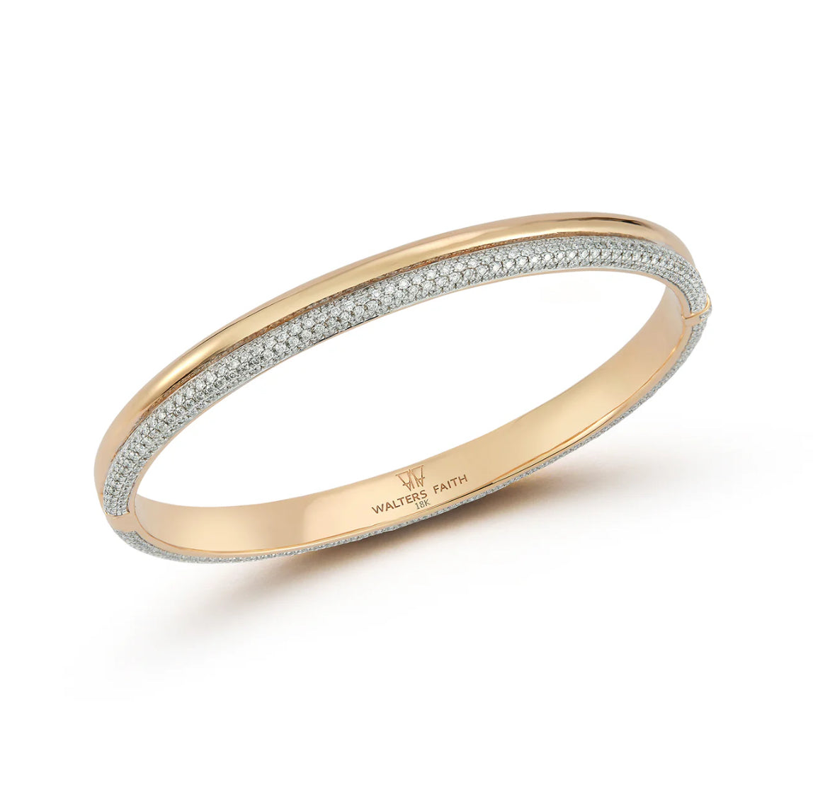 Thoby Gold & Diamond Tubular Bangle Bracelet