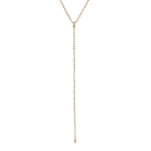 Three Prong Diamond Tennis Necklace with Detachable Lariat