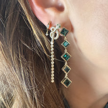 Tied Up Bezel Set Diamond Snake Drop Earrings