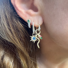 Tiny Love Explosion Emerald or Blue Sapphire Earring Charm