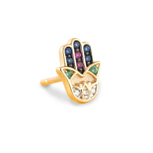 Tiny Hamsa Stud Earring