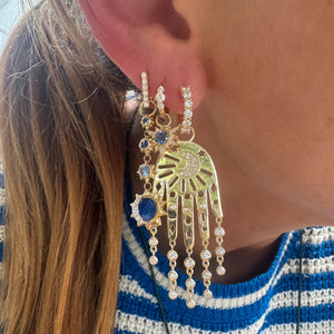 Tiny Love Explosion Emerald or Blue Sapphire Earring Charm