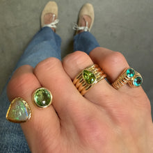 Toi et Moi Fluted Oval Emerald Wrap Ring